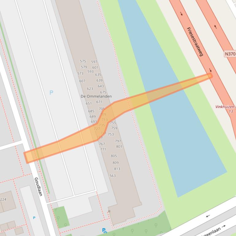 Kaart van postcodegebied 9743CW.