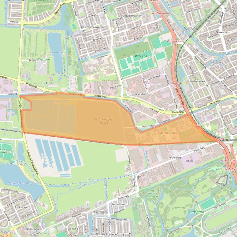 Kaart van postcodegebied 9743DA.