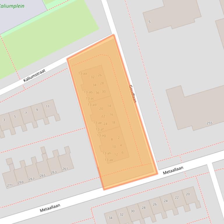 Kaart van postcodegebied 9743EA.