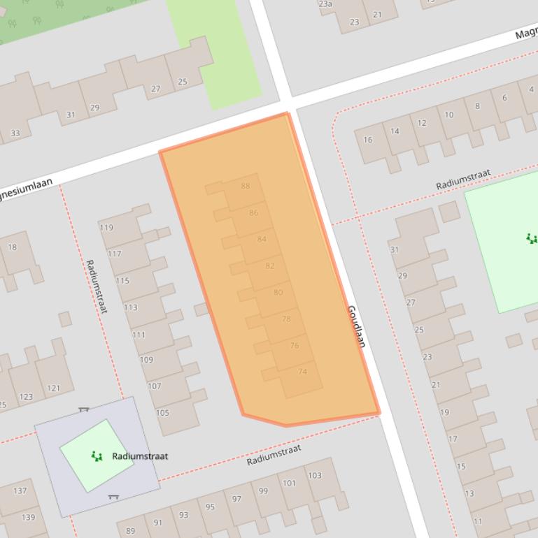 Kaart van postcodegebied 9743EB.