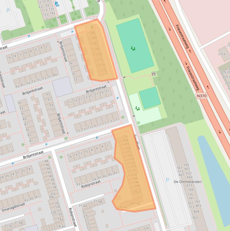 Kaart van postcodegebied 9743EG.