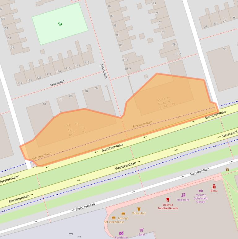 Kaart van postcodegebied 9743EJ.