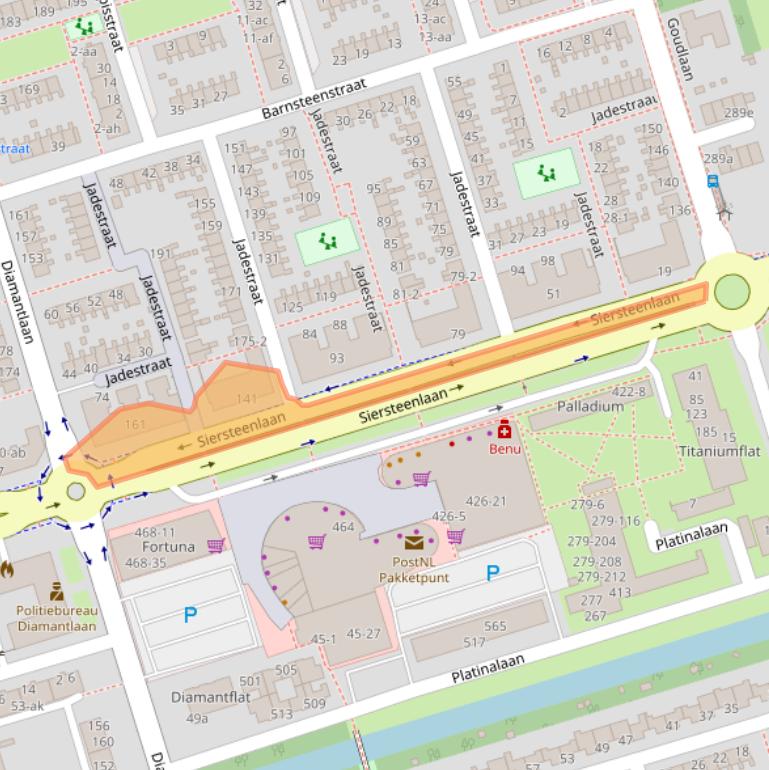 Kaart van postcodegebied 9743EK.