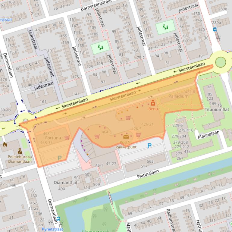 Kaart van postcodegebied 9743ES.