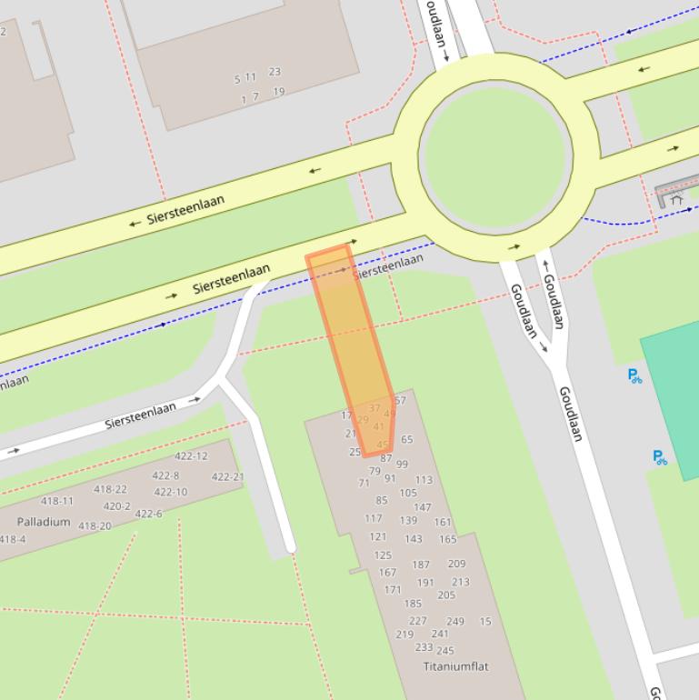 Kaart van postcodegebied 9743GB.