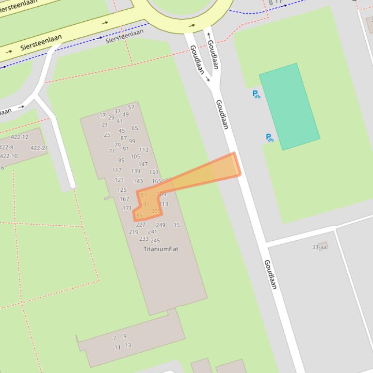 Kaart van postcodegebied 9743GJ.