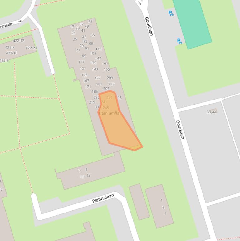 Kaart van postcodegebied 9743GL.