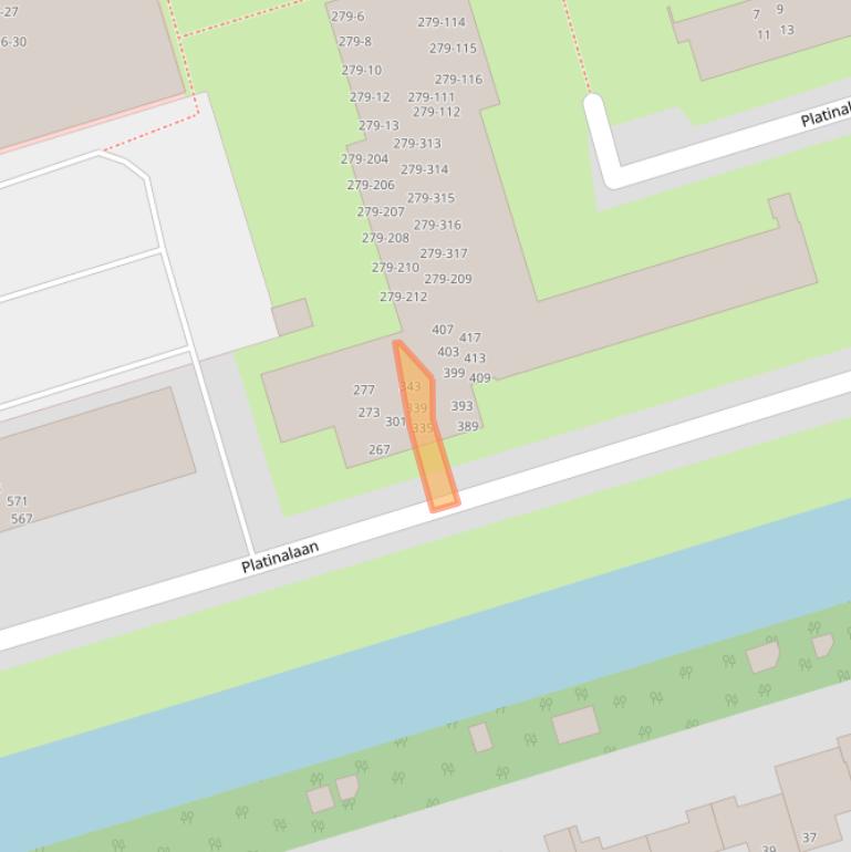 Kaart van postcodegebied 9743GR.