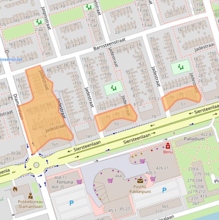 Kaart van postcodegebied 9743HH.