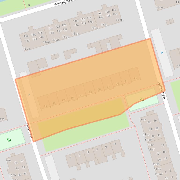 Kaart van postcodegebied 9743JV.