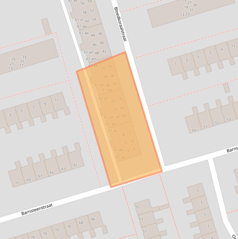 Kaart van postcodegebied 9743KC.