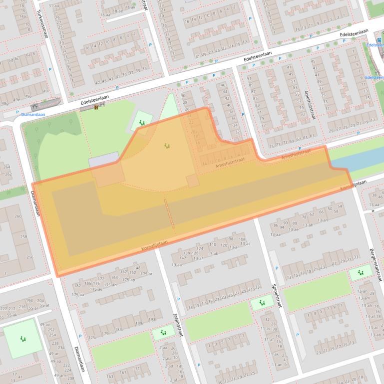 Kaart van postcodegebied 9743KH.
