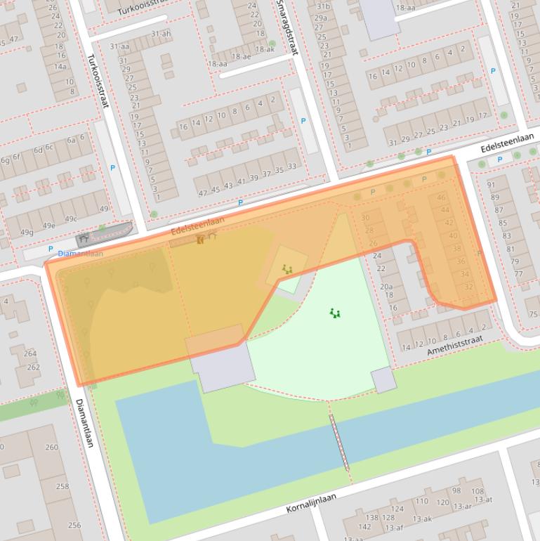 Kaart van postcodegebied 9743KJ.