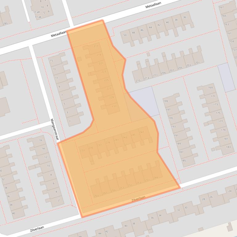 Kaart van postcodegebied 9743RJ.