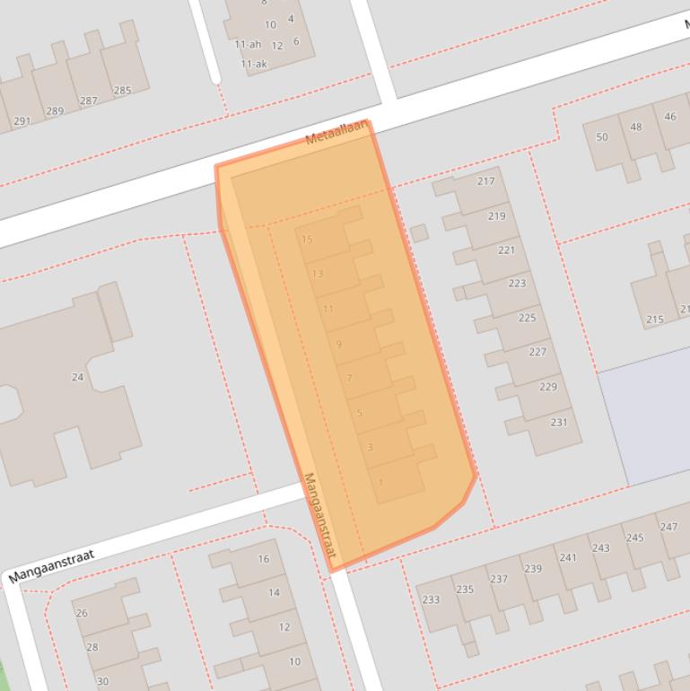 Kaart van postcodegebied 9743RN.
