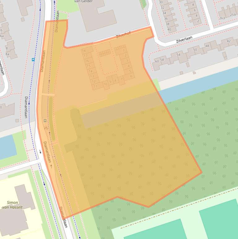 Kaart van postcodegebied 9743RS.