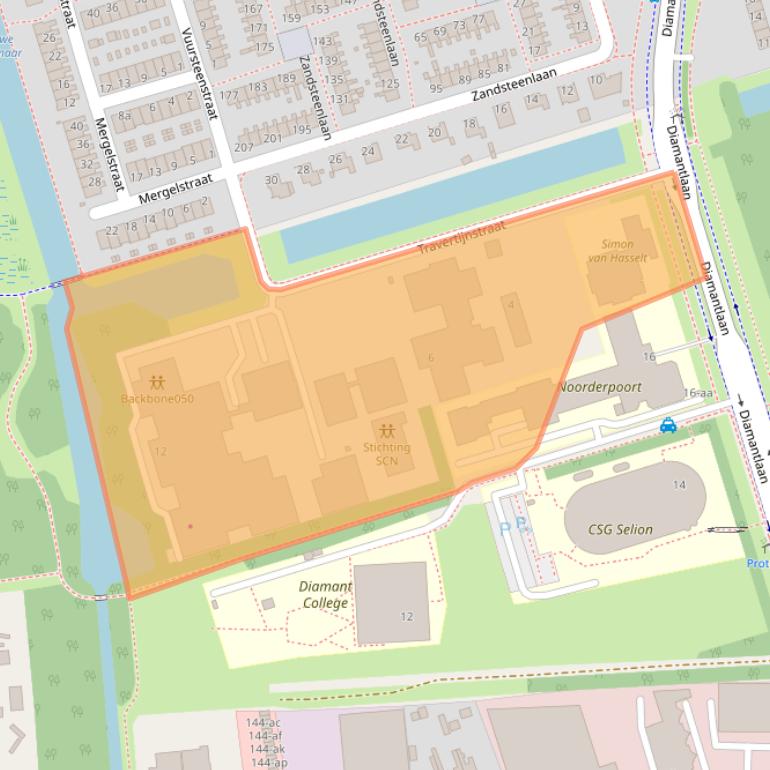 Kaart van postcodegebied 9743SZ.