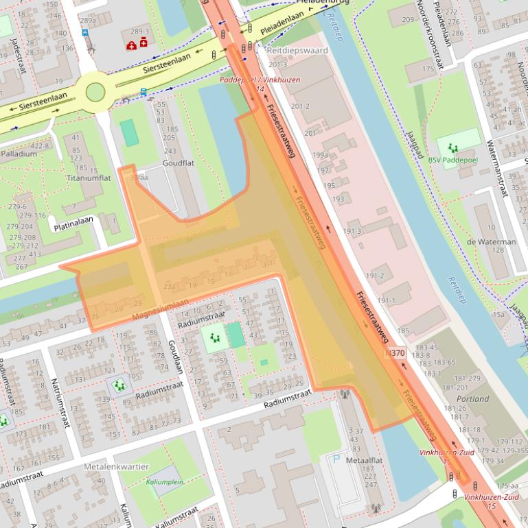 Kaart van postcodegebied 9743TA.