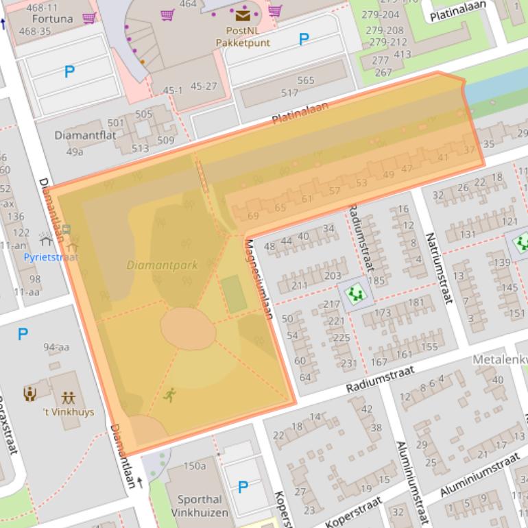 Kaart van postcodegebied 9743TB.