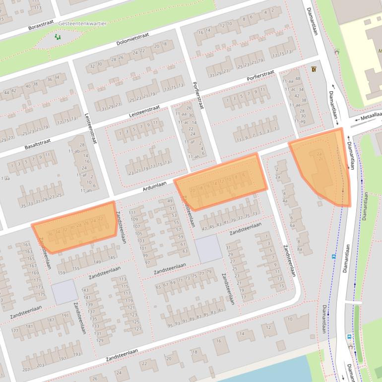 Kaart van postcodegebied 9743TG.