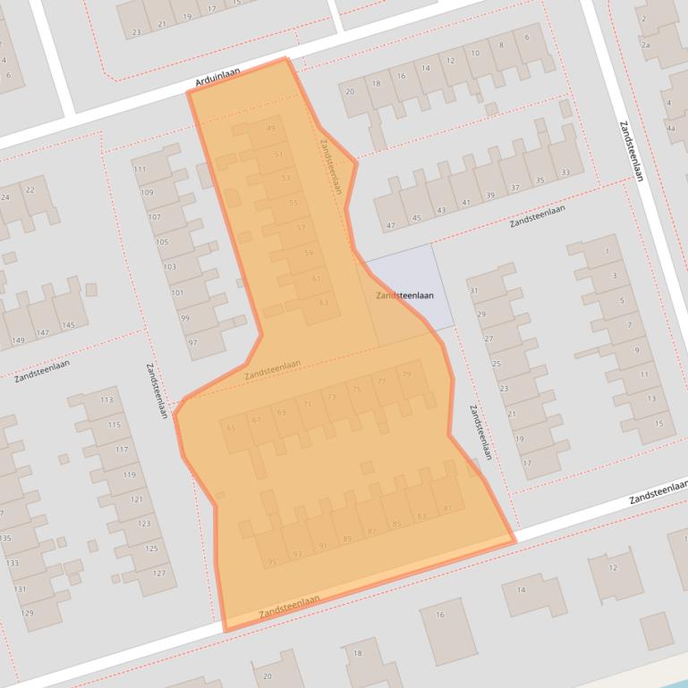 Kaart van postcodegebied 9743TJ.