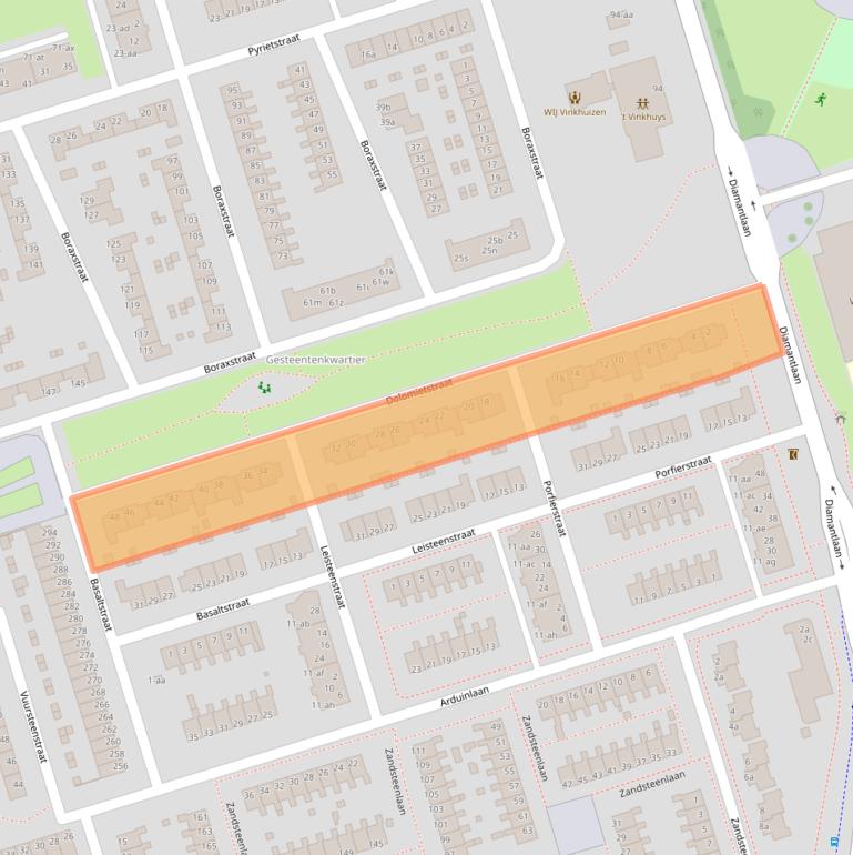 Kaart van postcodegebied 9743VB.
