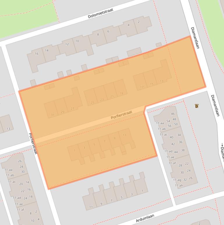 Kaart van postcodegebied 9743VE.