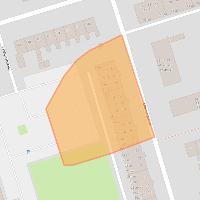 Kaart van postcodegebied 9743XH.