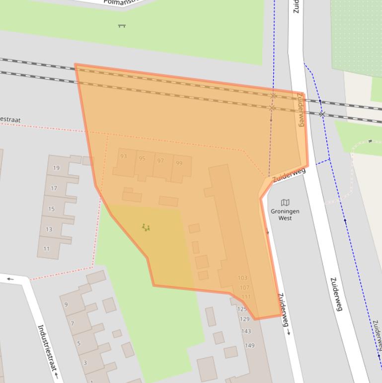 Kaart van postcodegebied 9744AA.