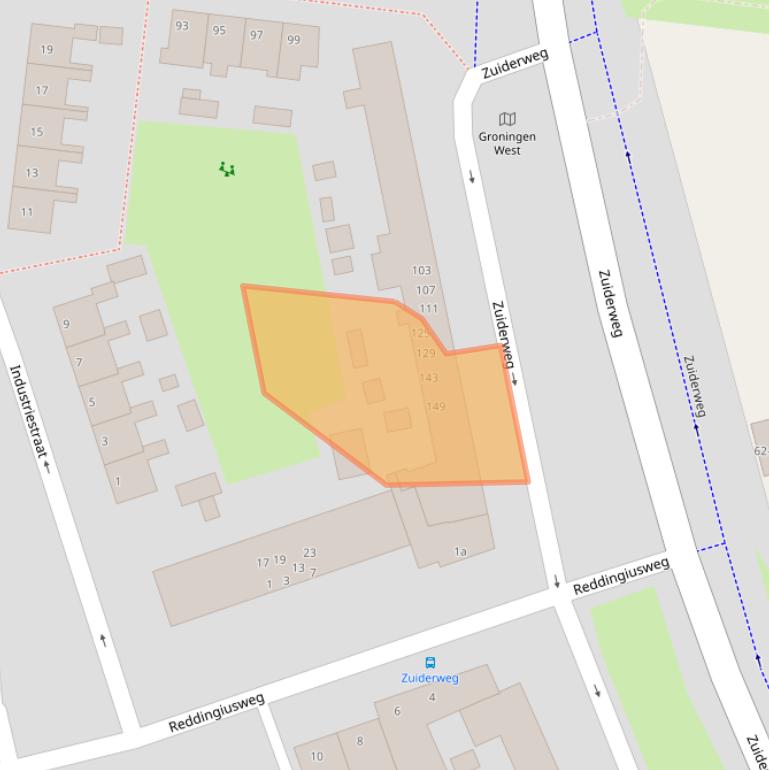 Kaart van postcodegebied 9744AB.