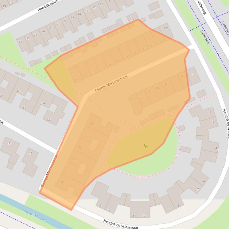 Kaart van postcodegebied 9744AM.