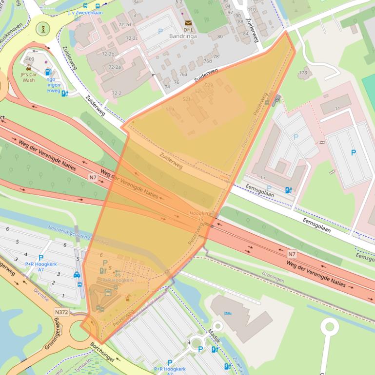 Kaart van postcodegebied 9744AN.