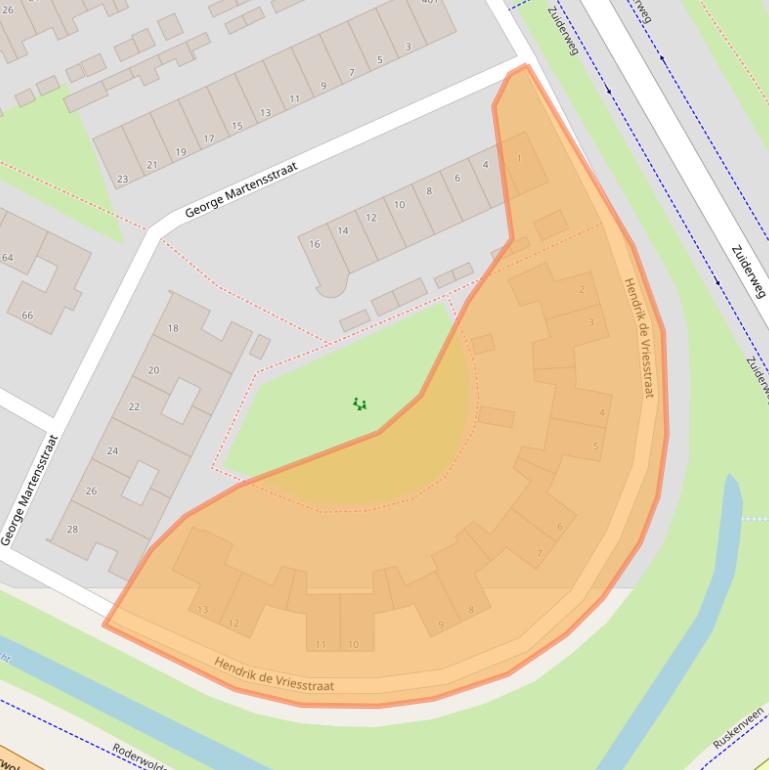 Kaart van postcodegebied 9744AZ.