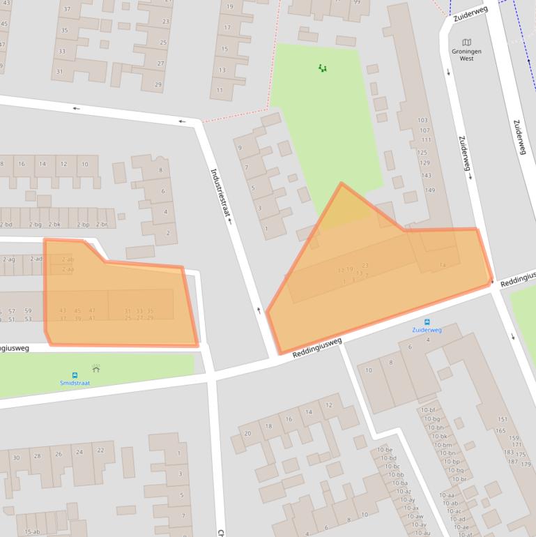 Kaart van postcodegebied 9744BH.