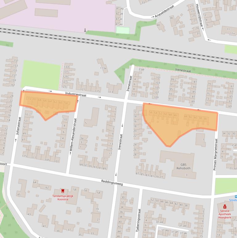 Kaart van postcodegebied 9744BW.