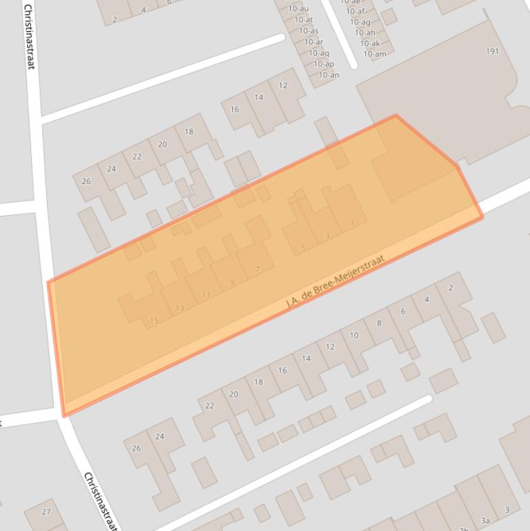 Kaart van postcodegebied 9744CD.