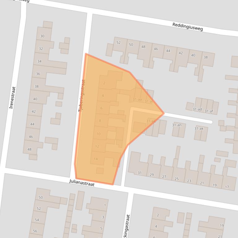 Kaart van postcodegebied 9744CS.