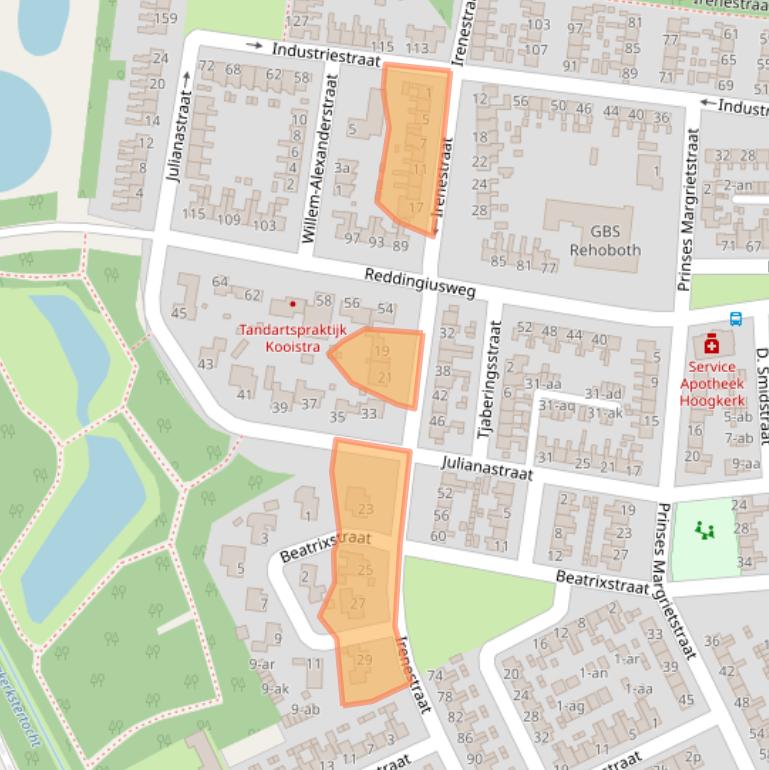 Kaart van postcodegebied 9744CT.