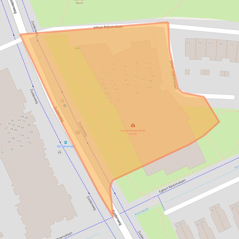 Kaart van postcodegebied 9744DA.