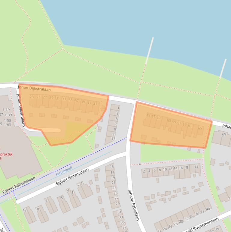 Kaart van postcodegebied 9744DB.