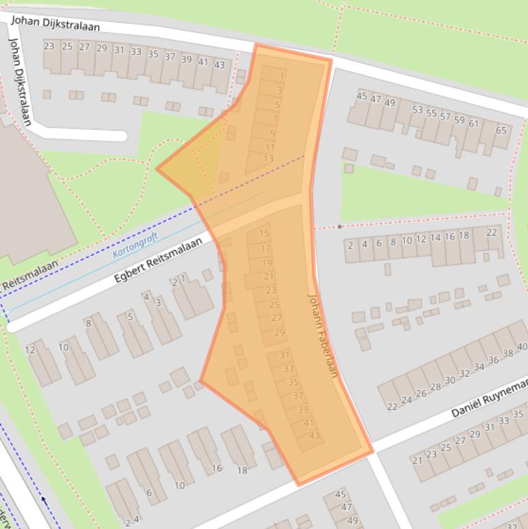 Kaart van postcodegebied 9744DE.