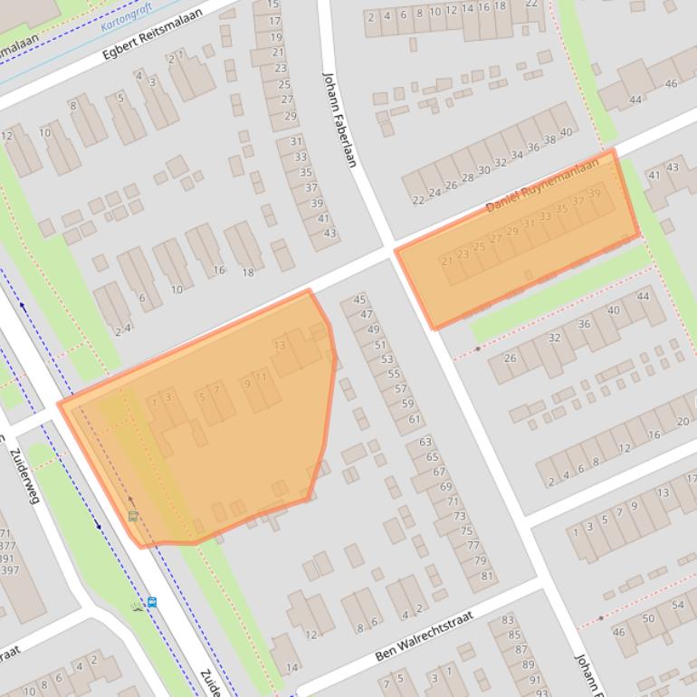 Kaart van postcodegebied 9744DM.