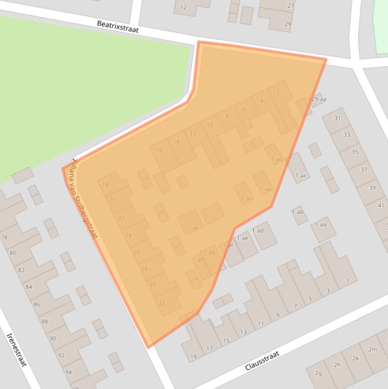 Kaart van postcodegebied 9744EB.