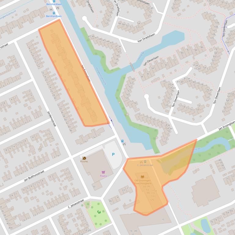 Kaart van postcodegebied 9744GP.