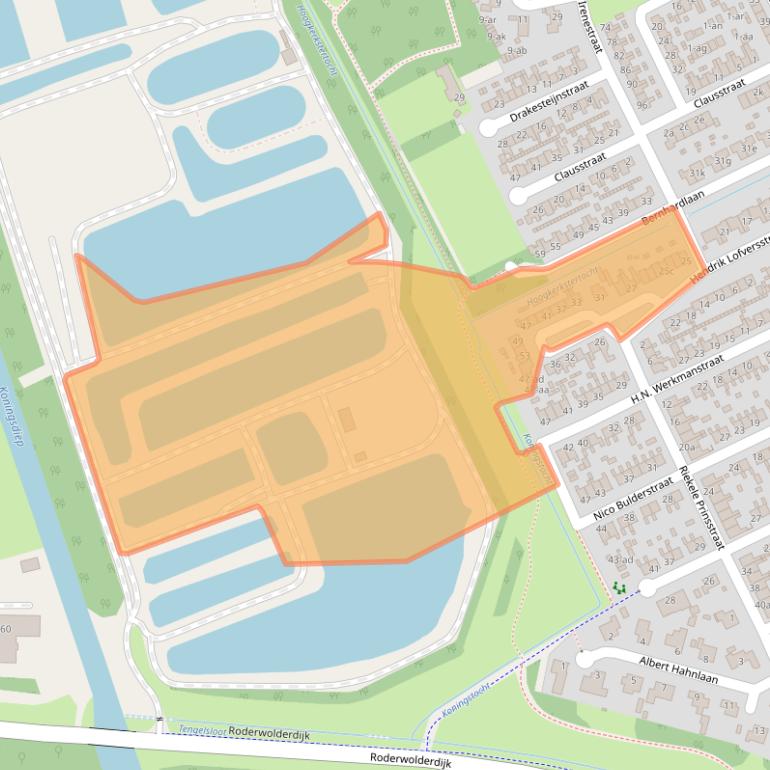 Kaart van postcodegebied 9744GW.