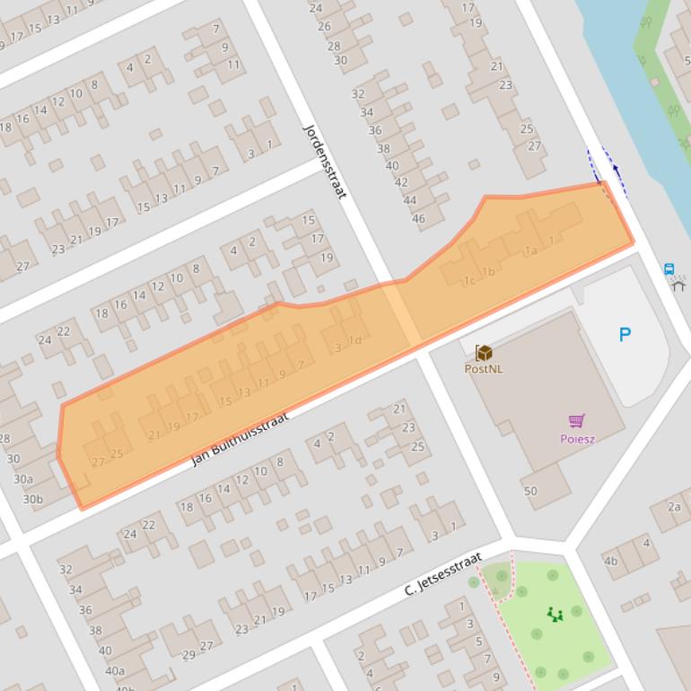 Kaart van postcodegebied 9744HG.