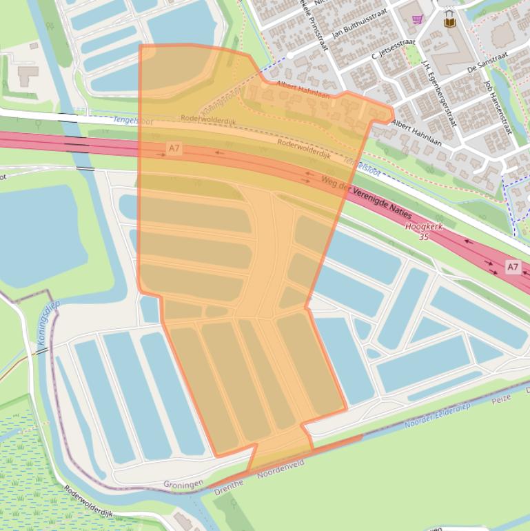 Kaart van postcodegebied 9744HP.