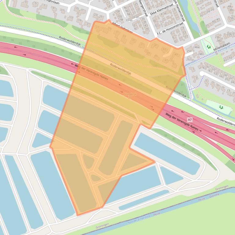 Kaart van postcodegebied 9744HR.