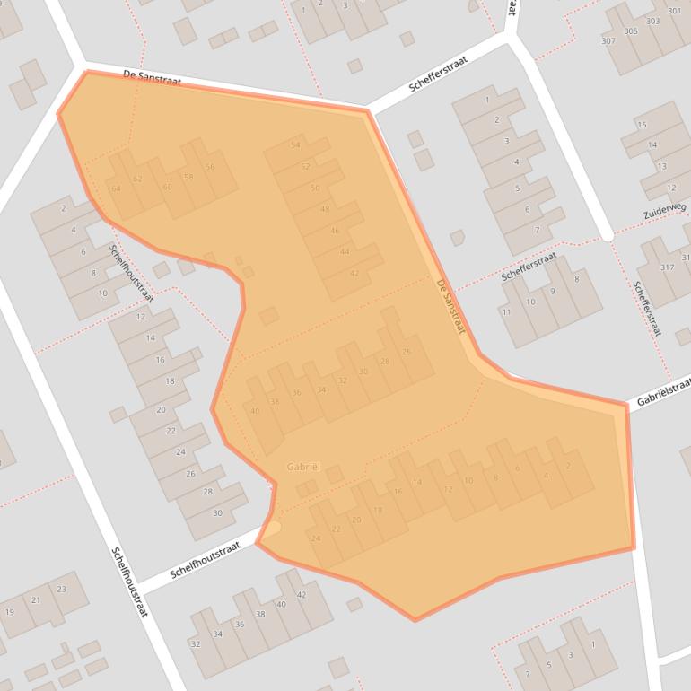 Kaart van postcodegebied 9744HX.