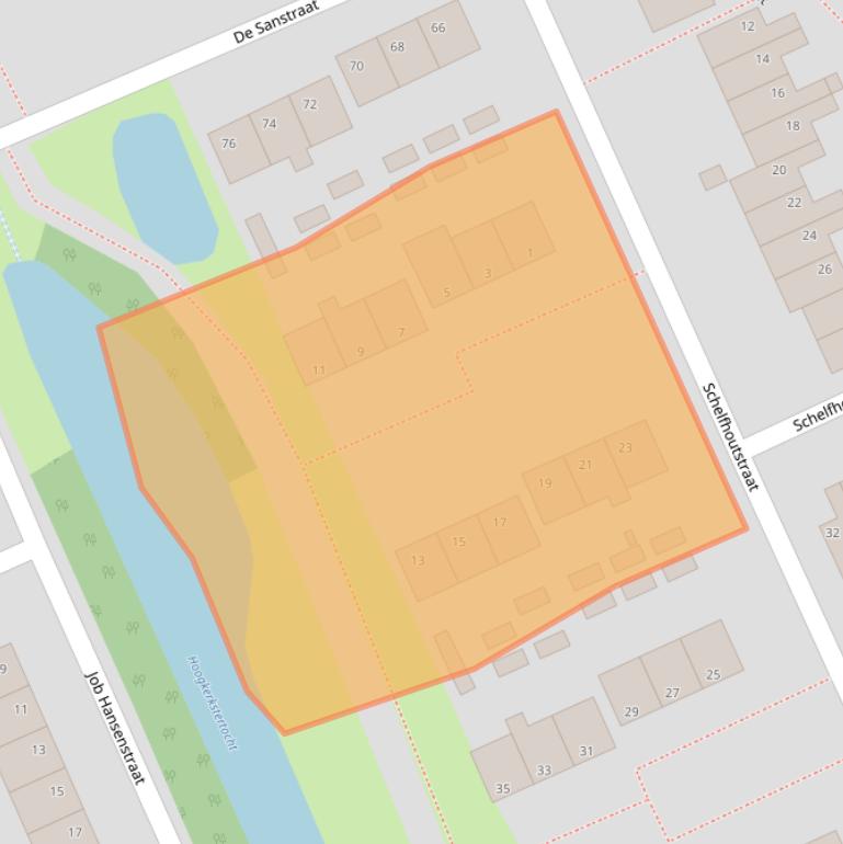 Kaart van postcodegebied 9744JH.